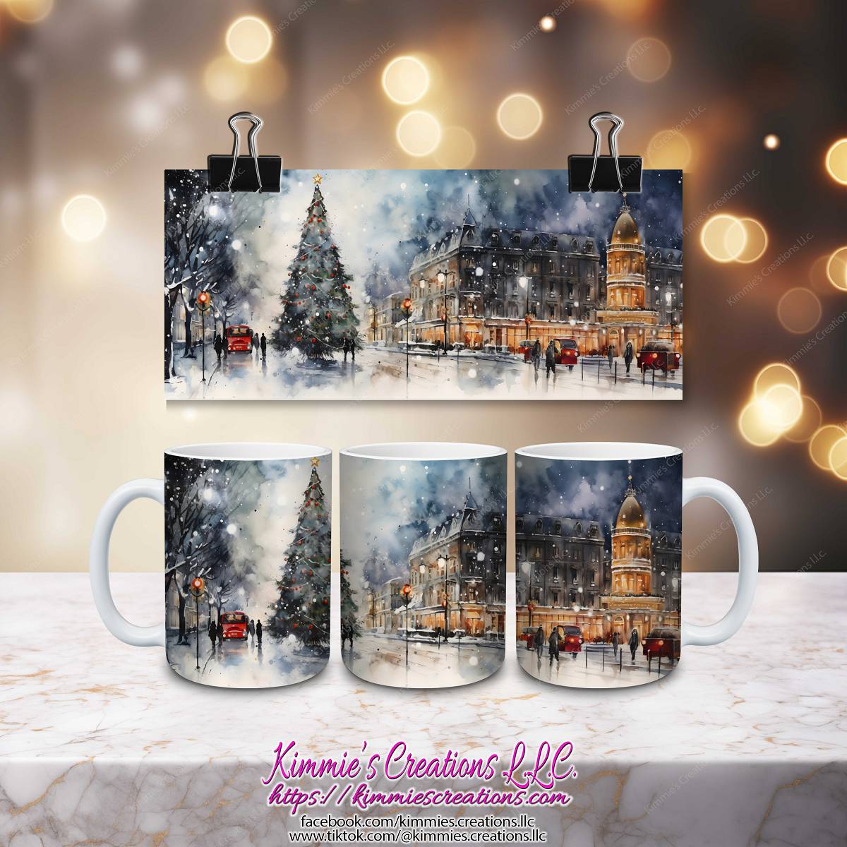 Christmas in Town Mug - Kimmie's Creations L.L.C.