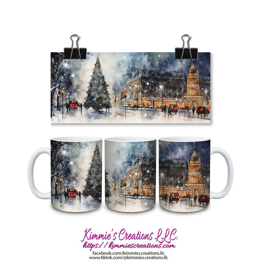 Christmas in Town Mug - mug
