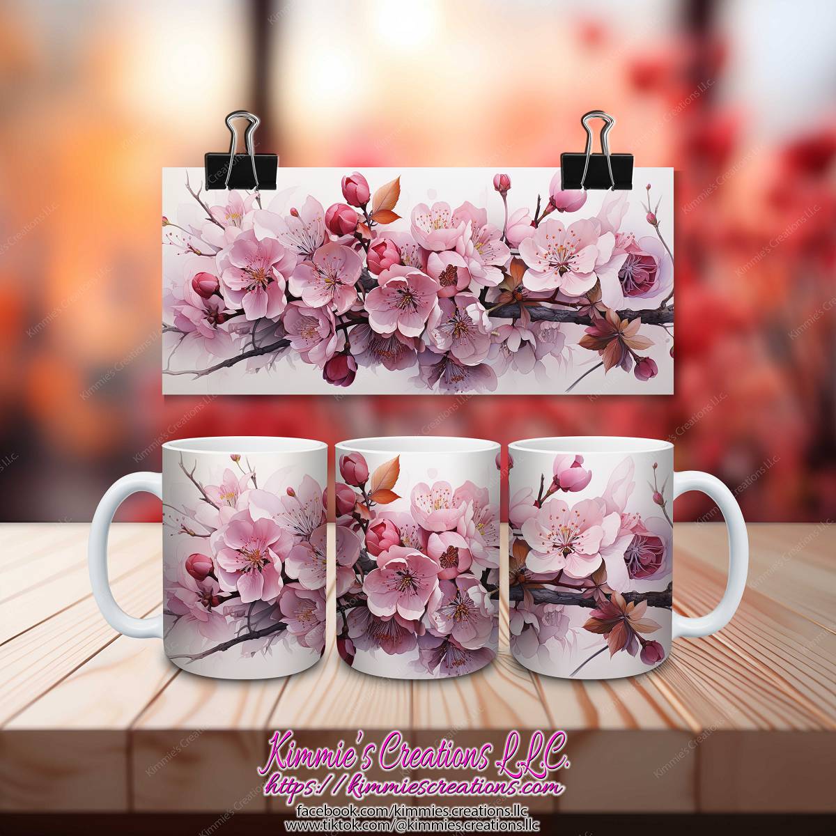 Cherry Blossom Ceramic Mug - Kimmie's Creations L.L.C.