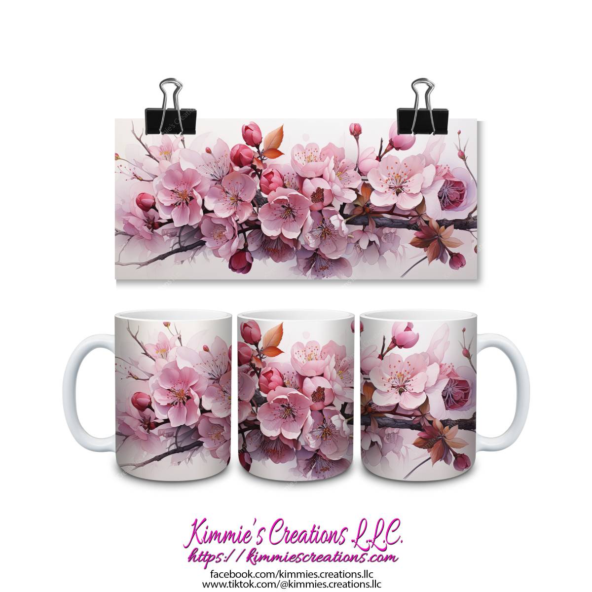 Cherry Blossom Ceramic Mug - Kimmie's Creations L.L.C.