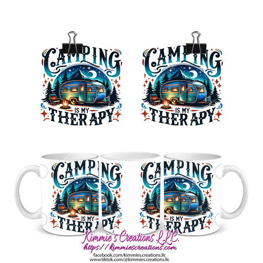 Camping is my Therapy Mug - mug