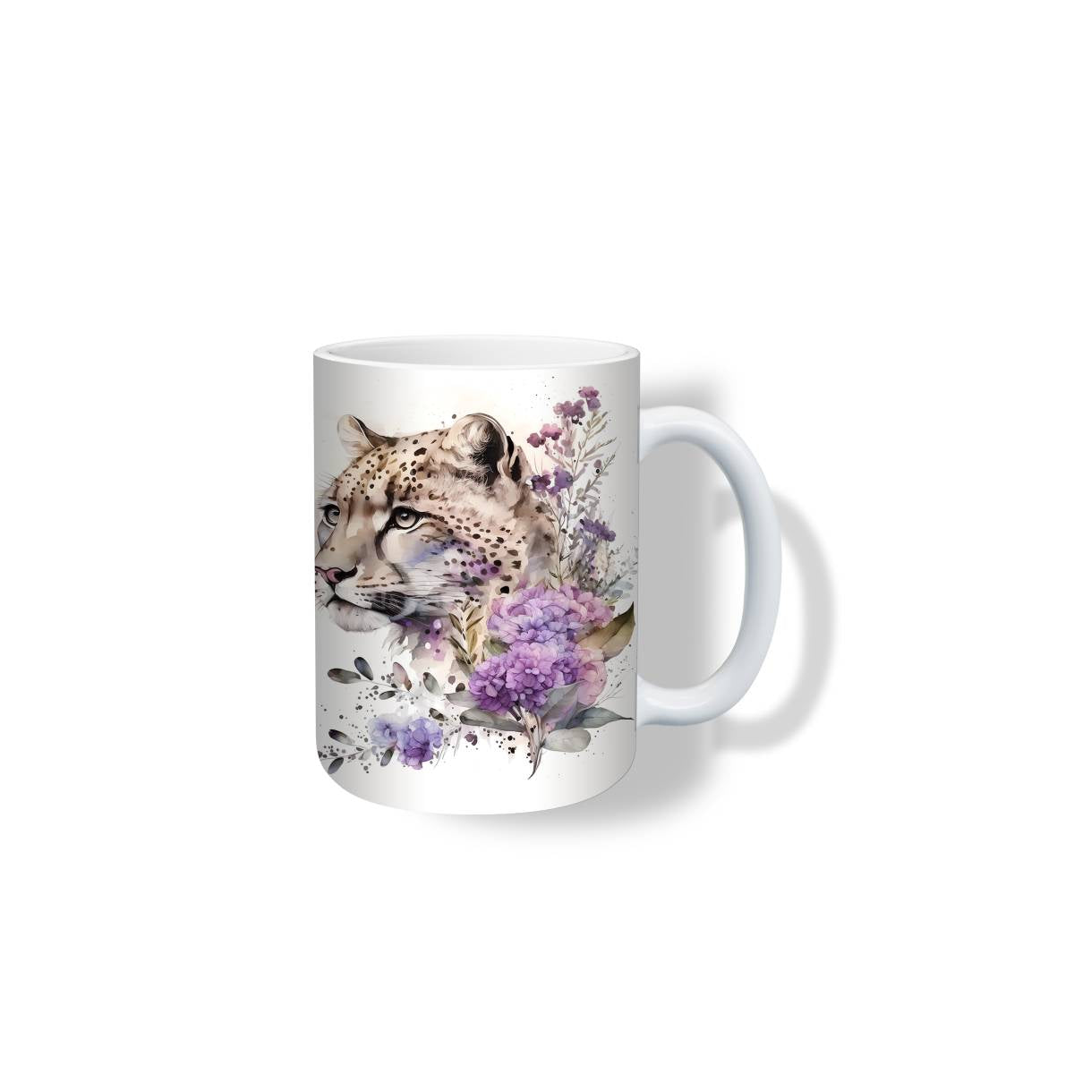 Snow Leopard in Astounding Watercolor Mug - mug