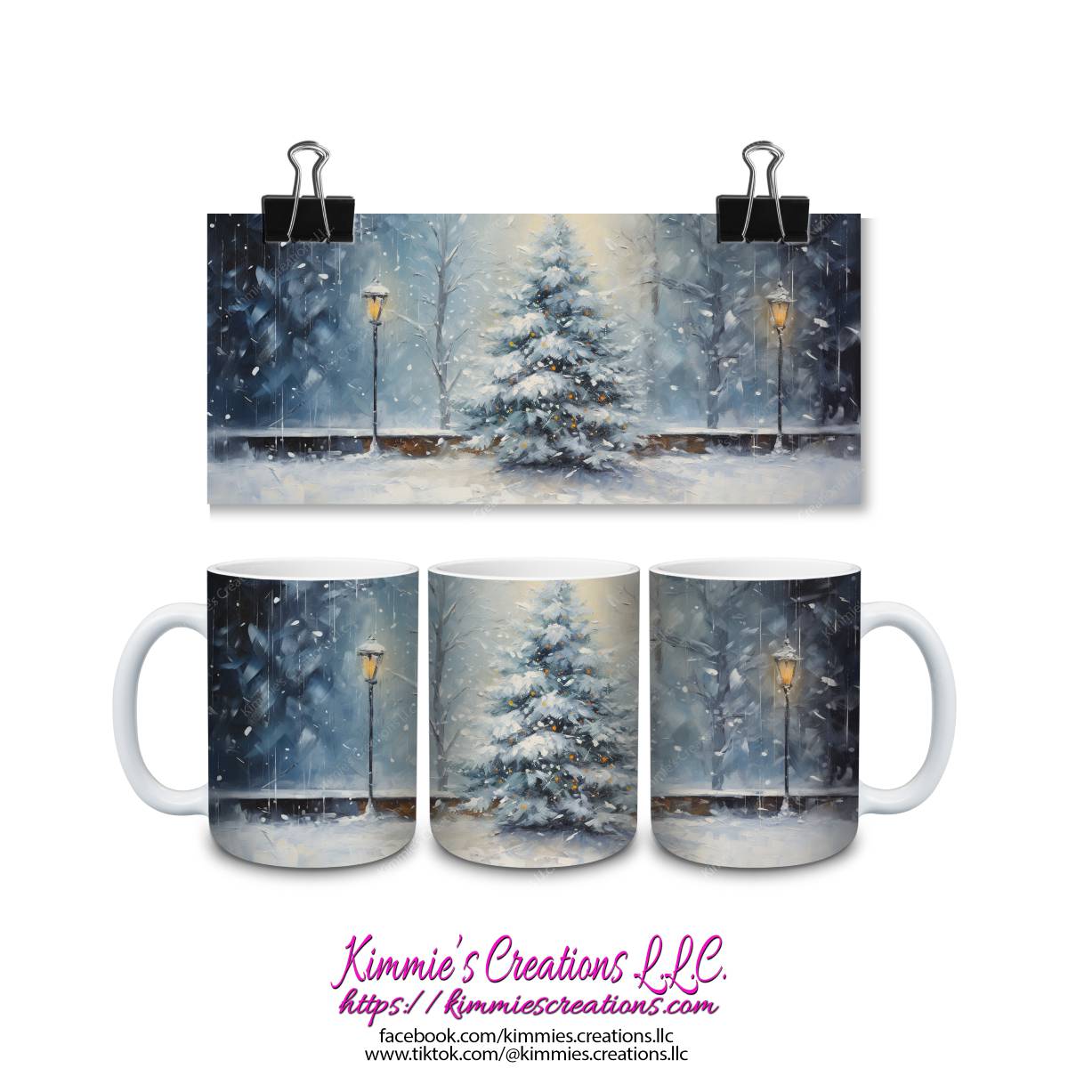 Vibrant Christmas Tree Design on a Mug - Kimmie's Creations L.L.C.