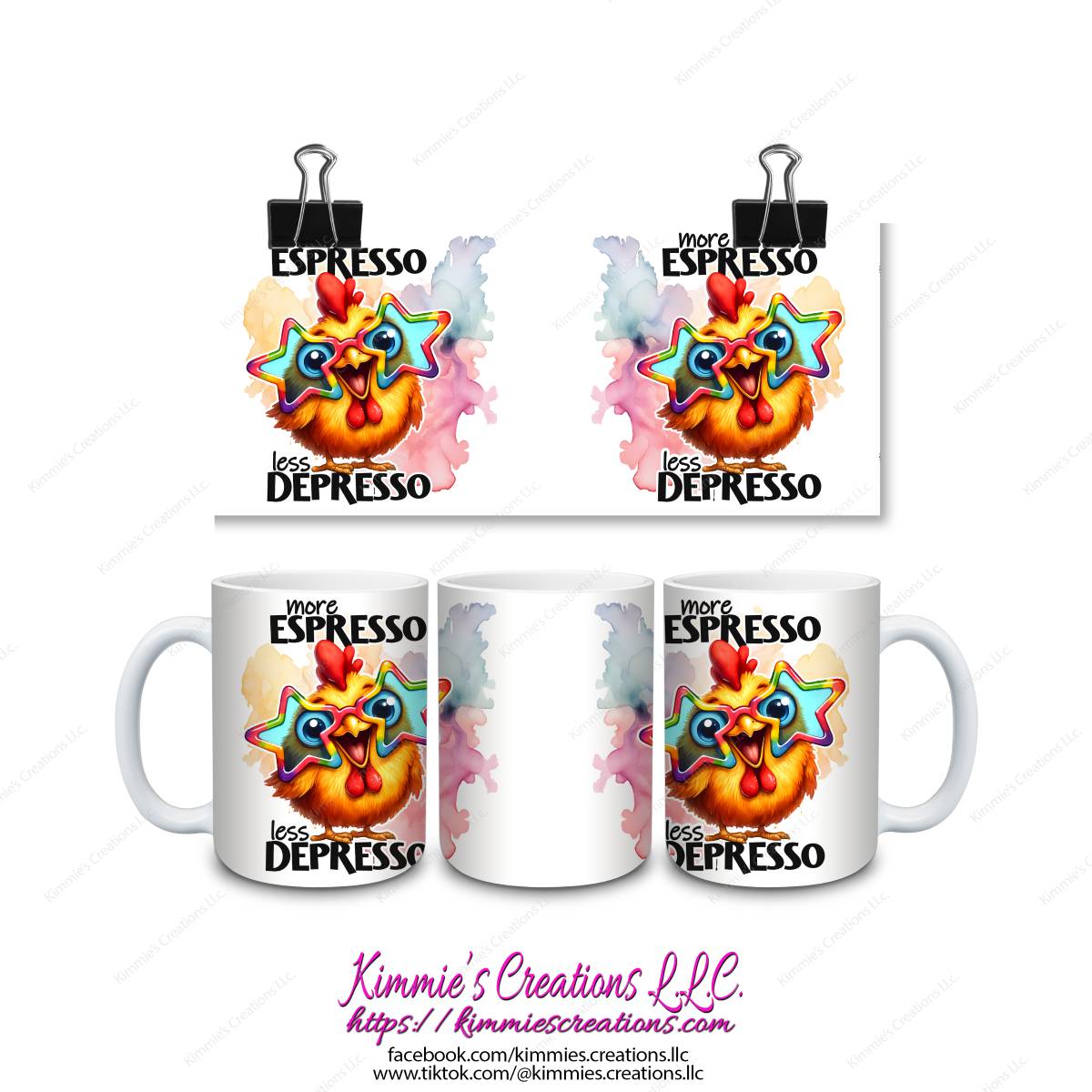 More Espresso Less Depresso Mug - Kimmie's Creations L.L.C.