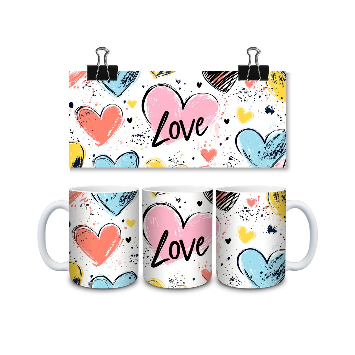 Love with Colorful Hearts