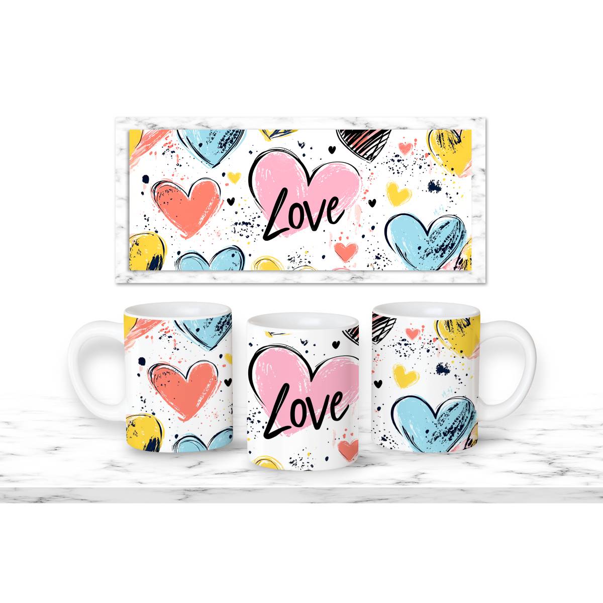 Love with Colorful Hearts