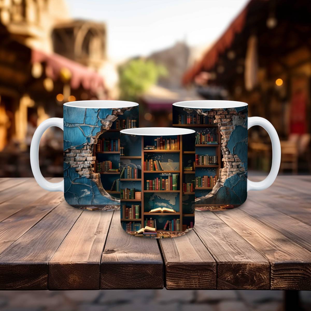 Library Books and Bookshelves Mugs - mug