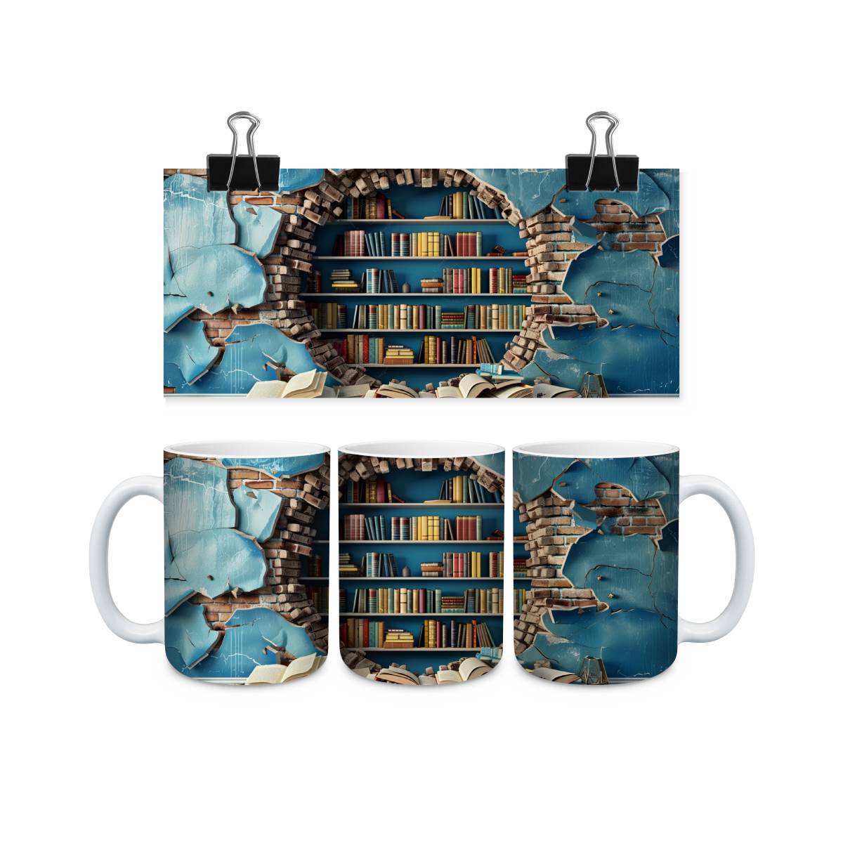 Library Books and Bookshelves Mugs - mug