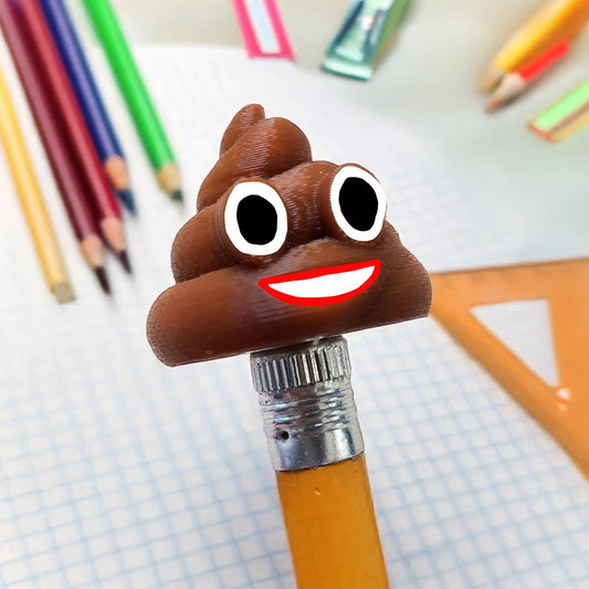Pencil Toppers - Poop Emoji - fidget