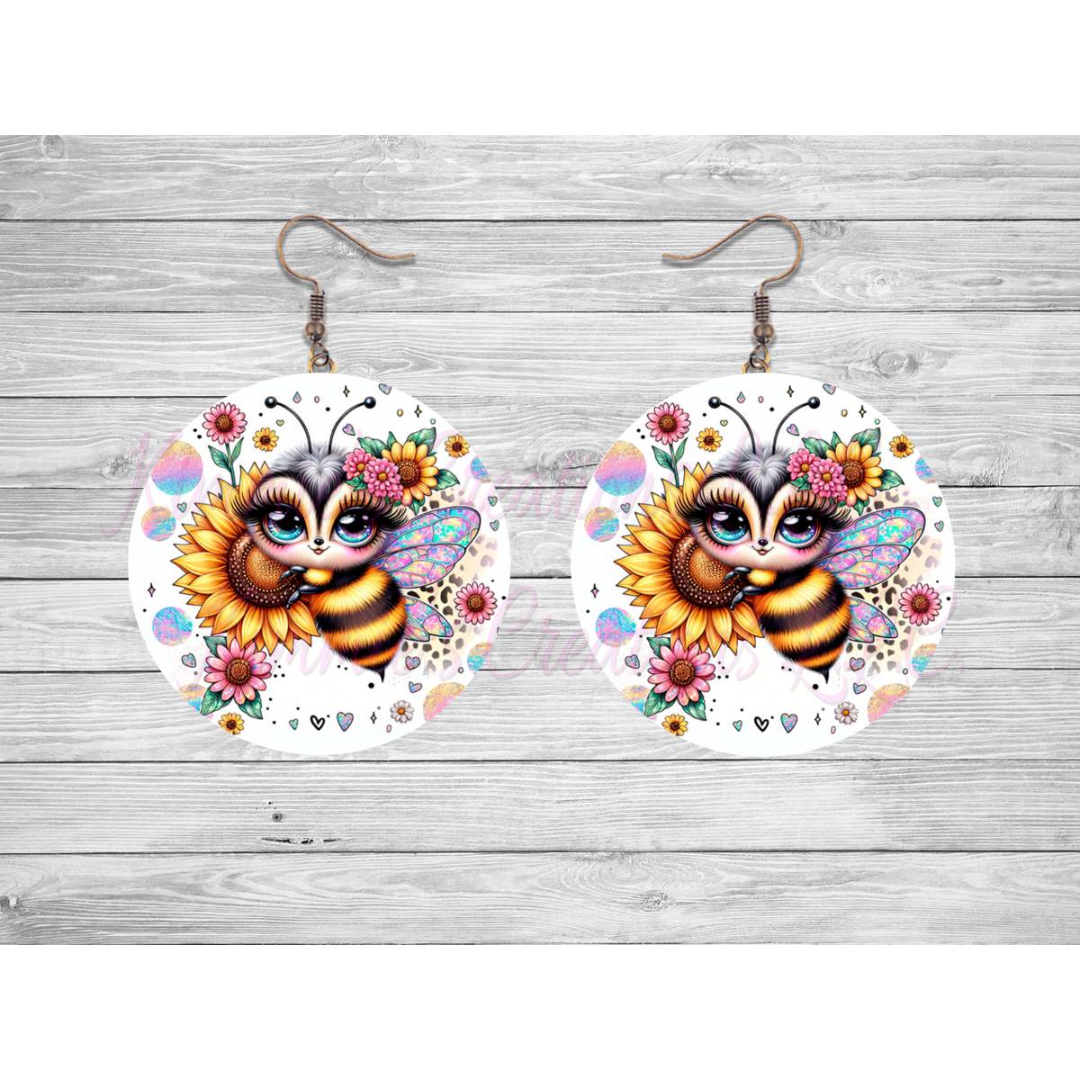 Cute Honeybee Round Earrings - 25 - jewelry