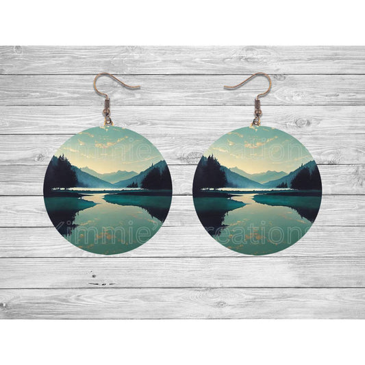 Lake View Round Earrings - 02 - jewelry
