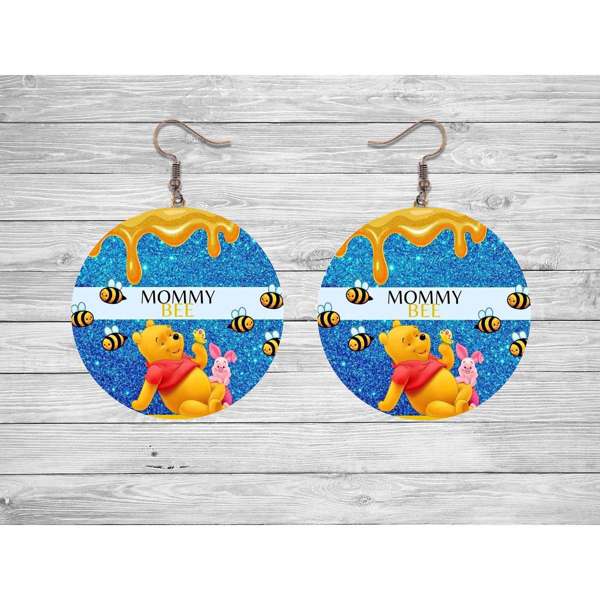 Mommy Bee Round Earrings - Kimmie's Creations L.L.C.