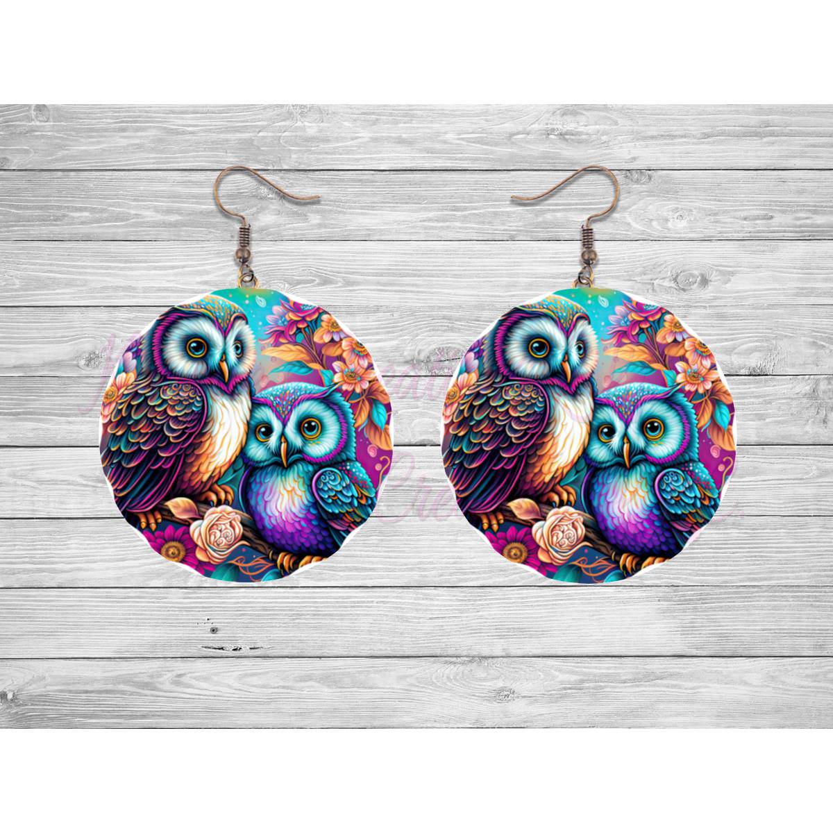 Two Owls Round Earrings - Kimmie's Creations L.L.C.