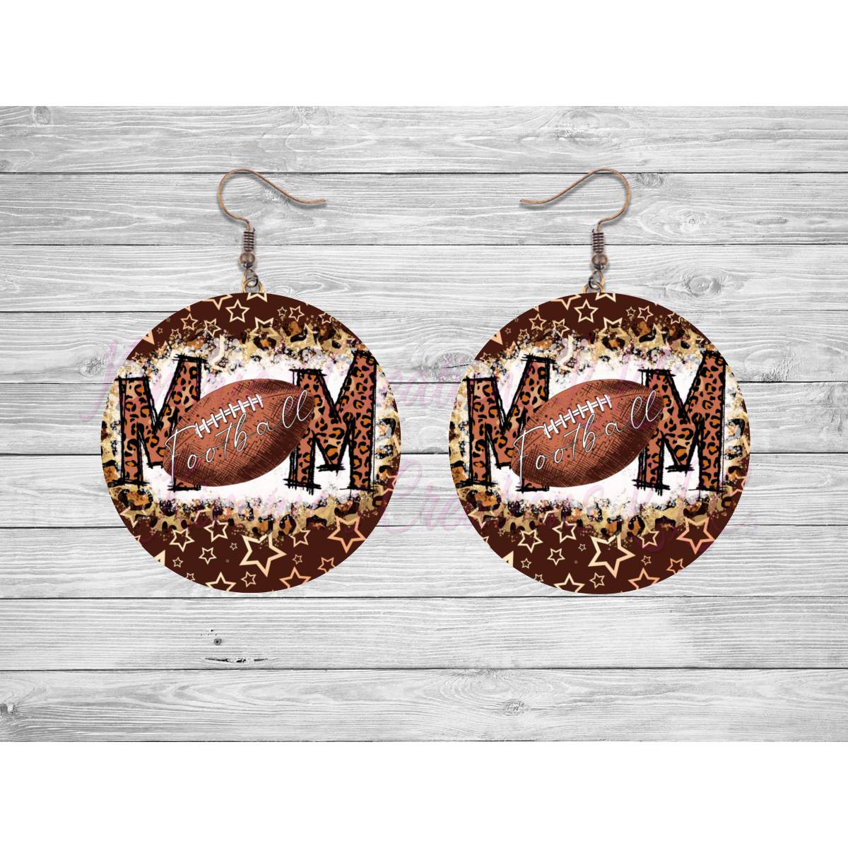 Football Mom Round Earrings - Kimmie's Creations L.L.C.