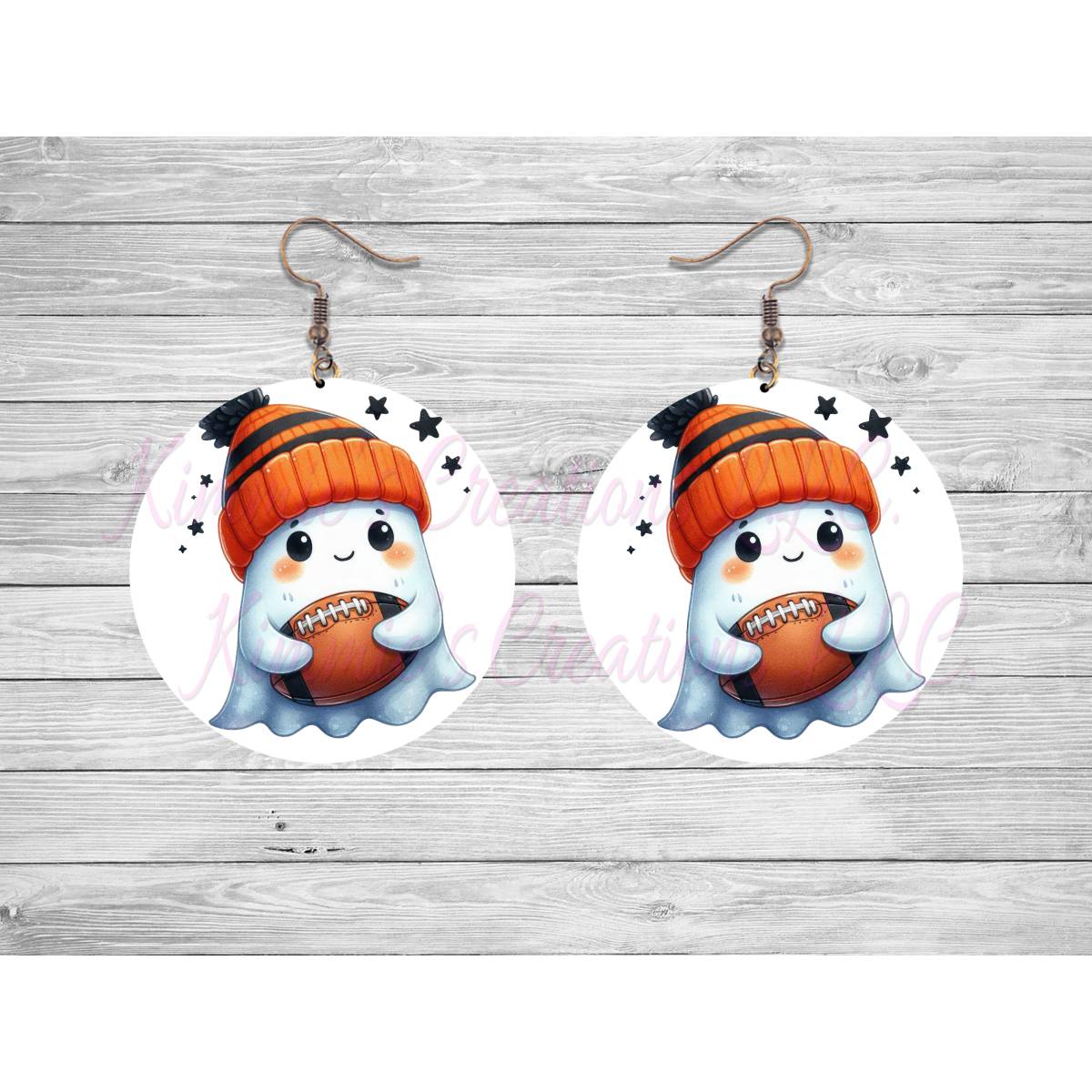 Funny Halloween Ghosts Round Earrings - Kimmie's Creations L.L.C.