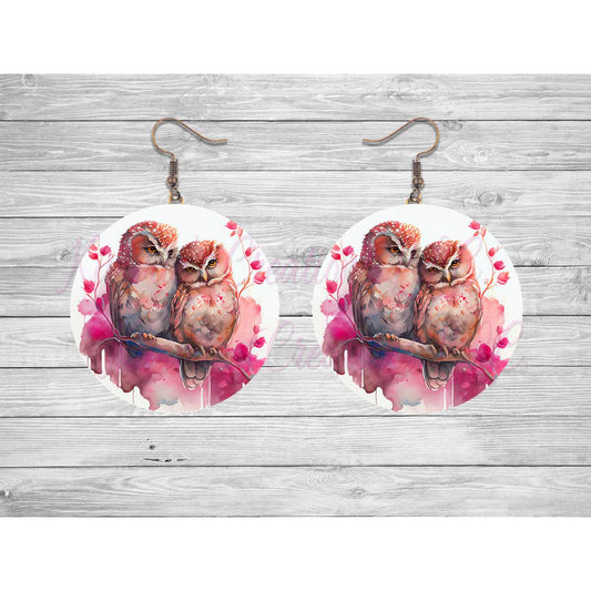 Valentine Owls - a collection of Round Earrings - 02 - jewelry