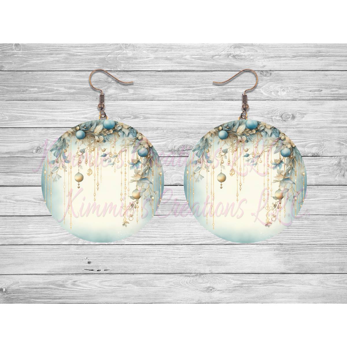 Vintage Christmas Round Earrings - Kimmie's Creations L.L.C.