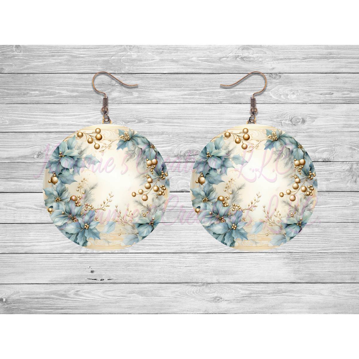 Vintage Christmas Round Earrings - Kimmie's Creations L.L.C.