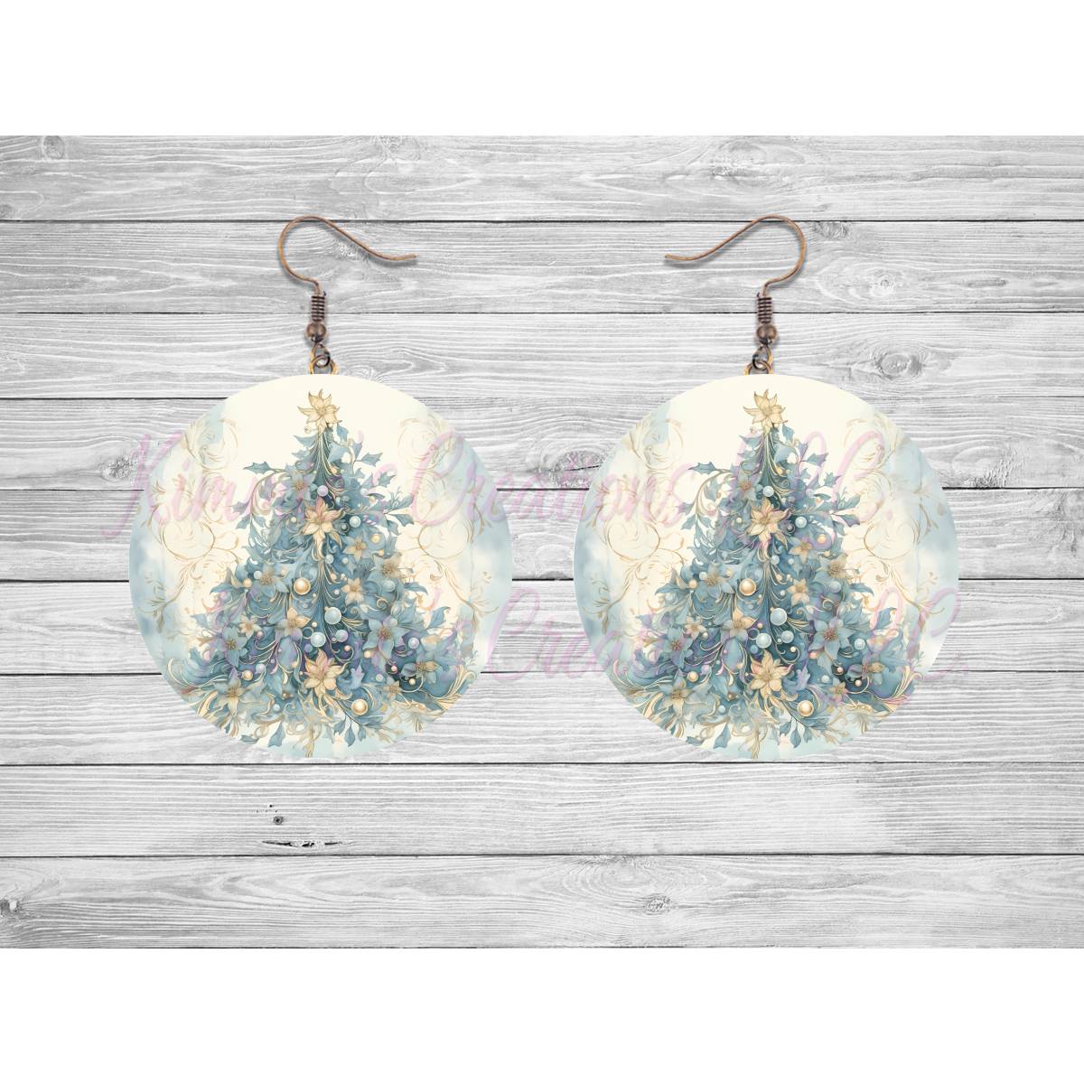 Vintage Christmas Round Earrings - Kimmie's Creations L.L.C.