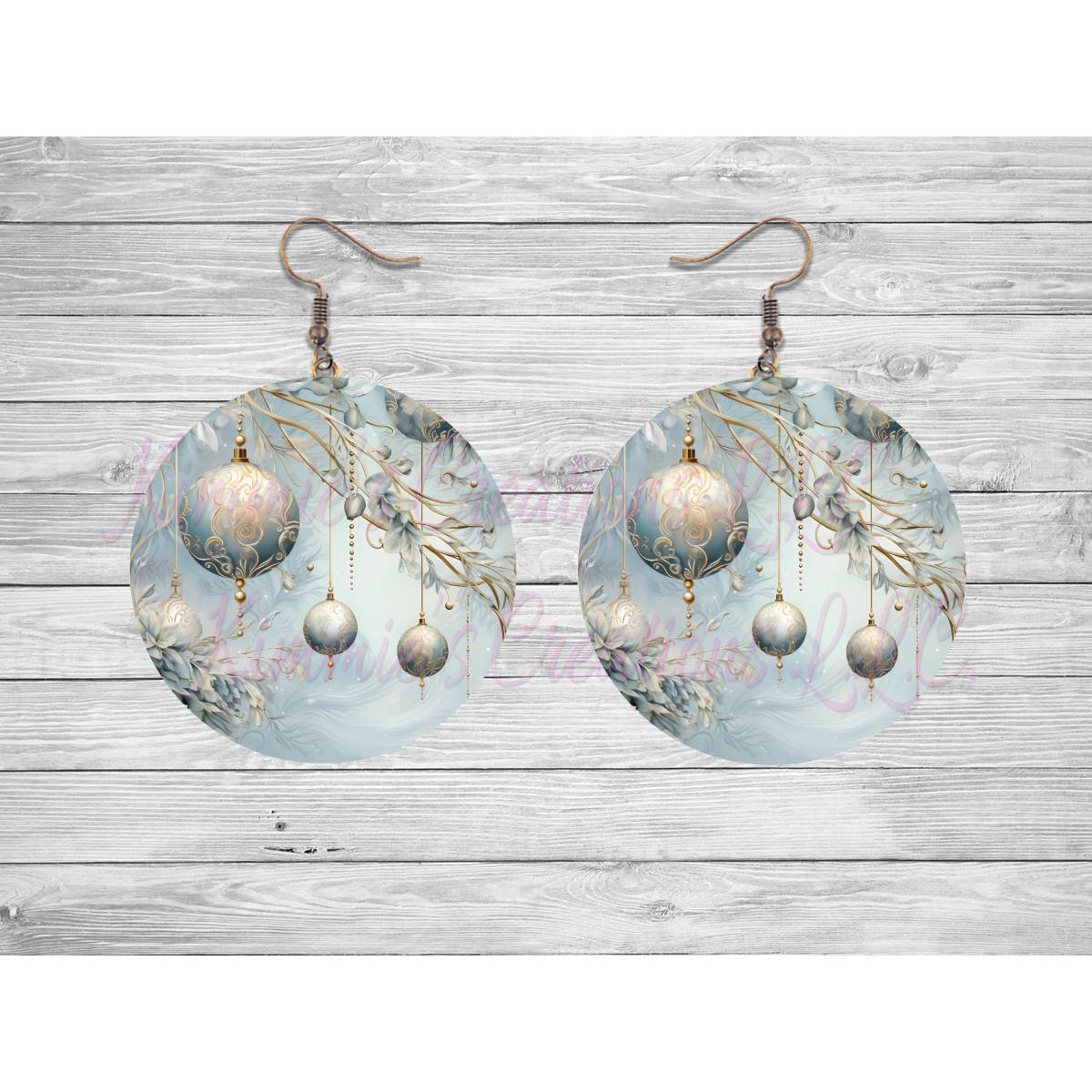 Vintage Christmas Round Earrings - Kimmie's Creations L.L.C.