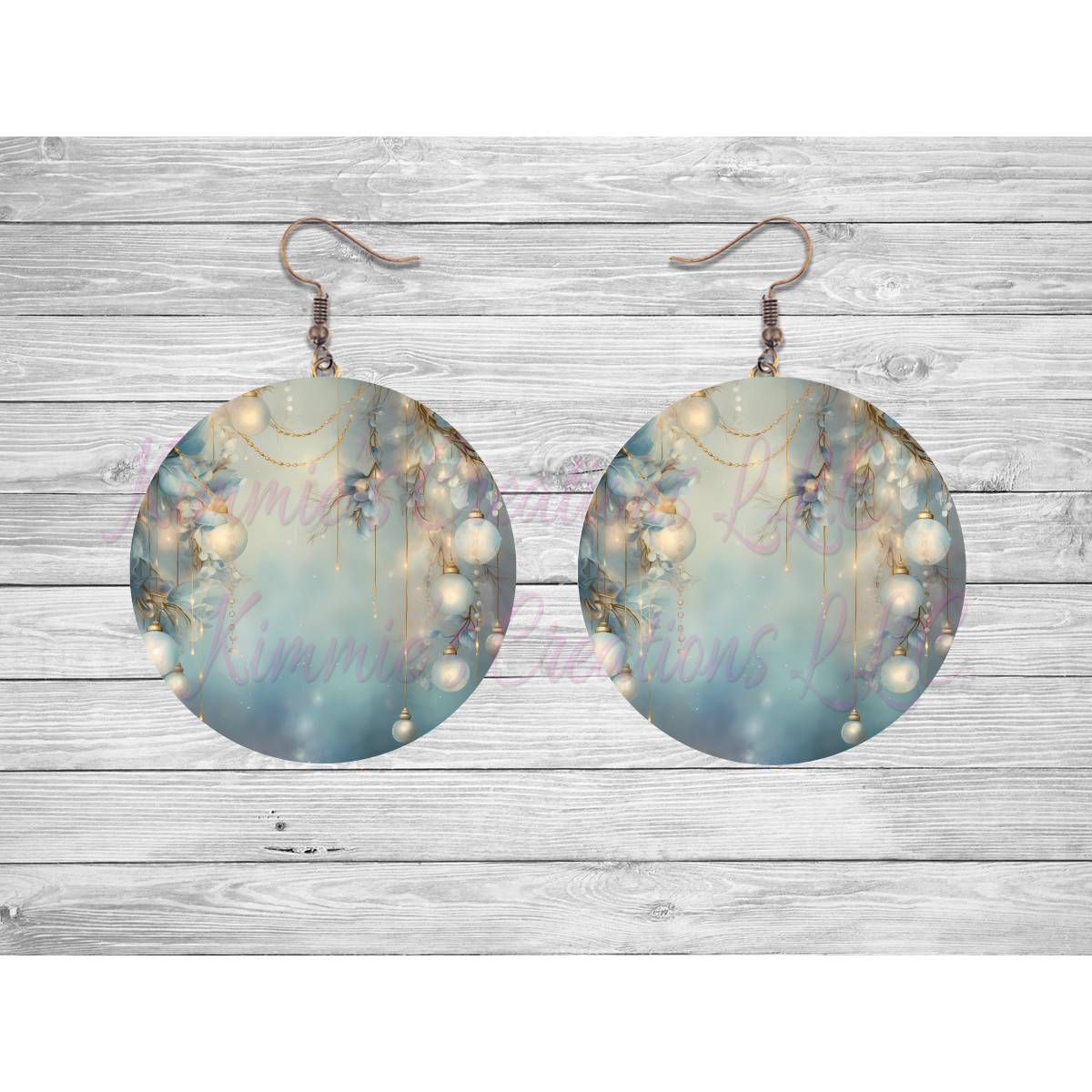 Vintage Christmas Round Earrings - Kimmie's Creations L.L.C.
