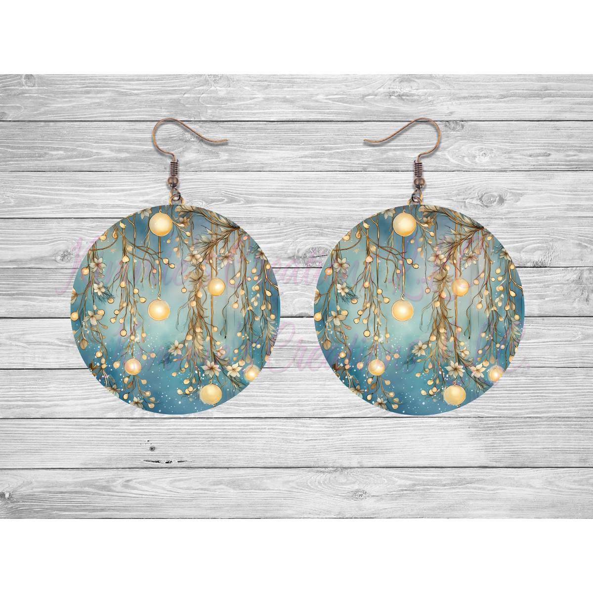 Vintage Christmas Round Earrings - Kimmie's Creations L.L.C.