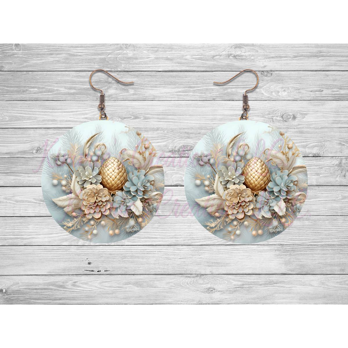 Vintage Christmas Round Earrings - Kimmie's Creations L.L.C.