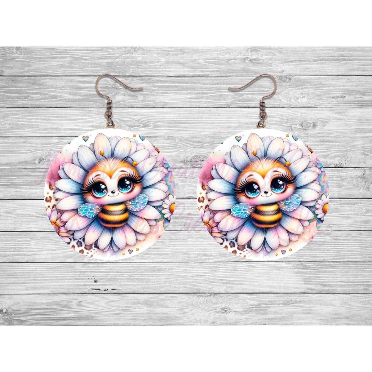 Cute Honeybee Round Earrings - 16 - jewelry