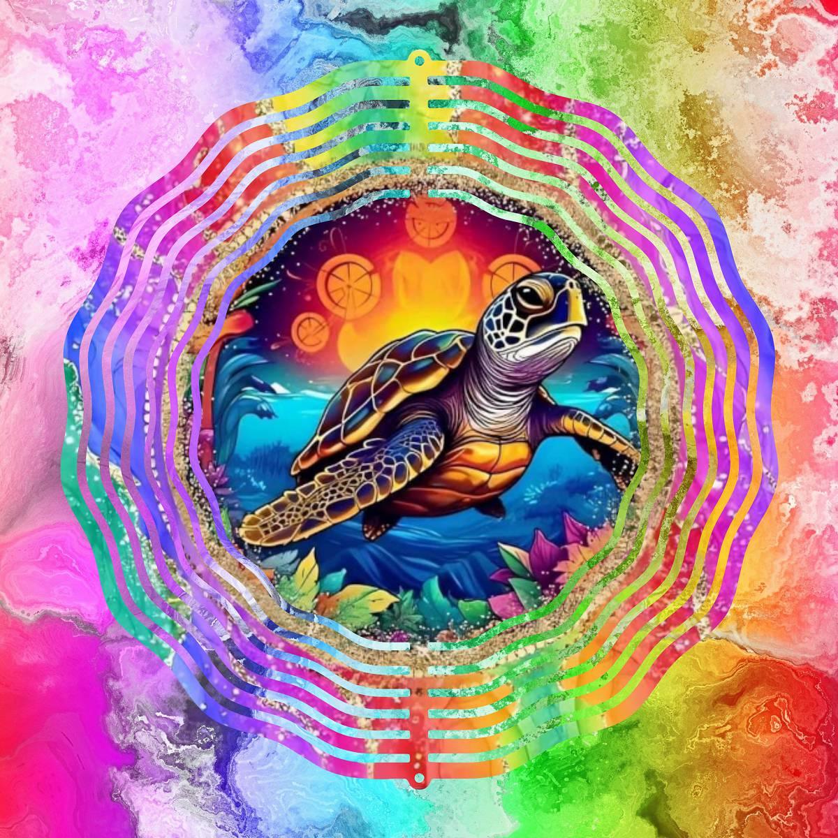 Colorful Aquatics Wind Spinner: Turtle Delight! - wind spinner
