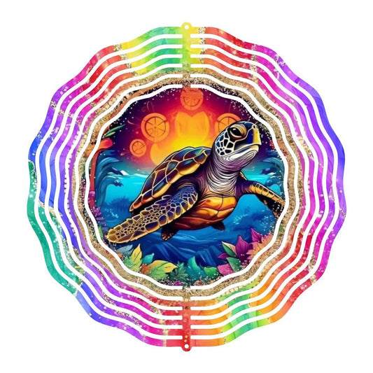 Colorful Aquatics Wind Spinner: Turtle Delight! - wind spinner