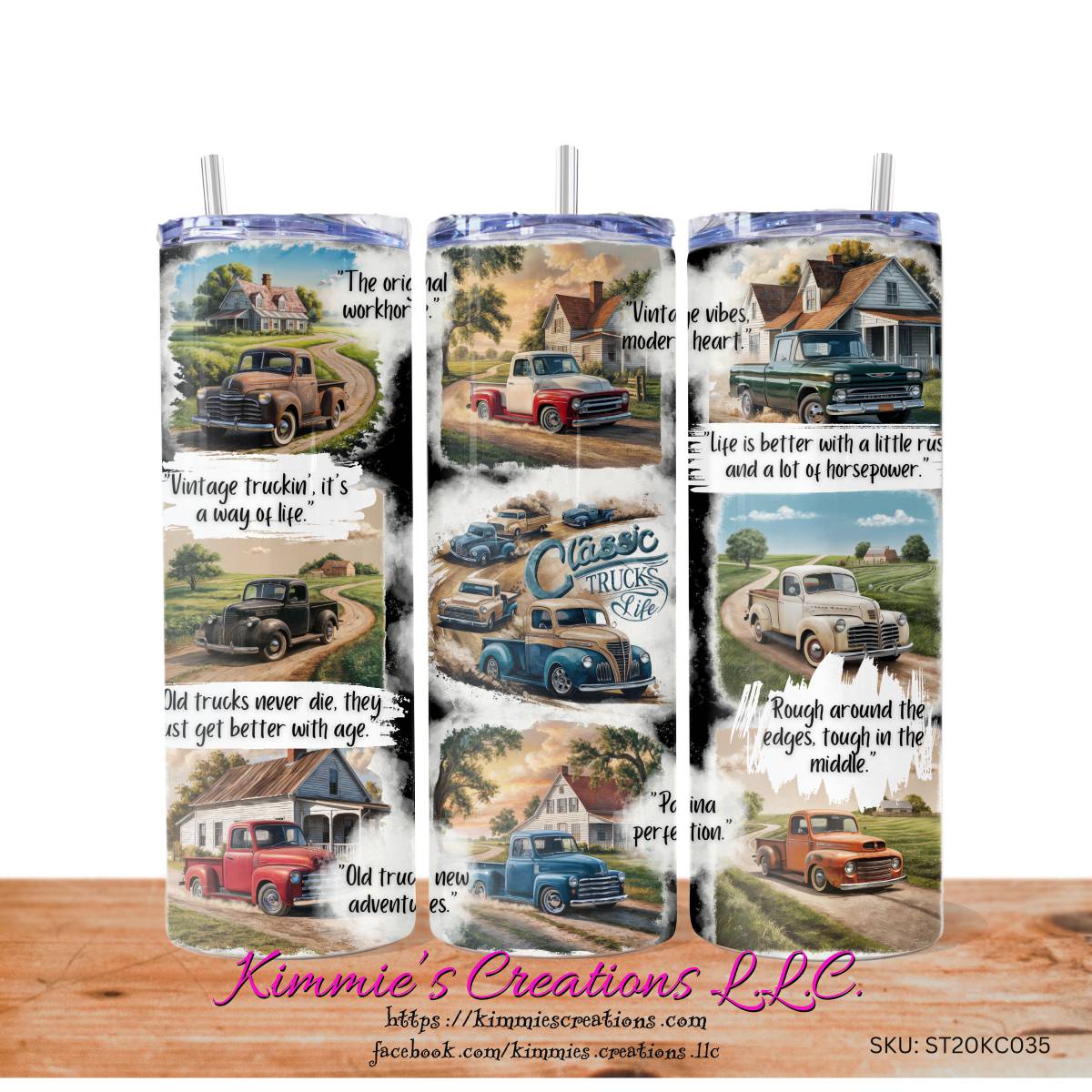 A Classic Trucks Life Story Skinny Tumbler - Kimmie's Creations L.L.C.
