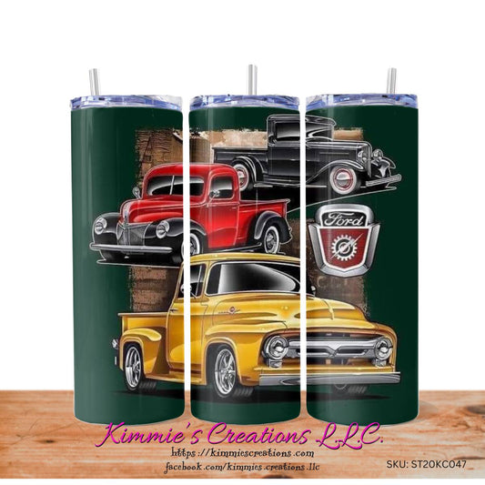 Classic Ford Trucks on a Skinny Tumbler - skinny tumbler