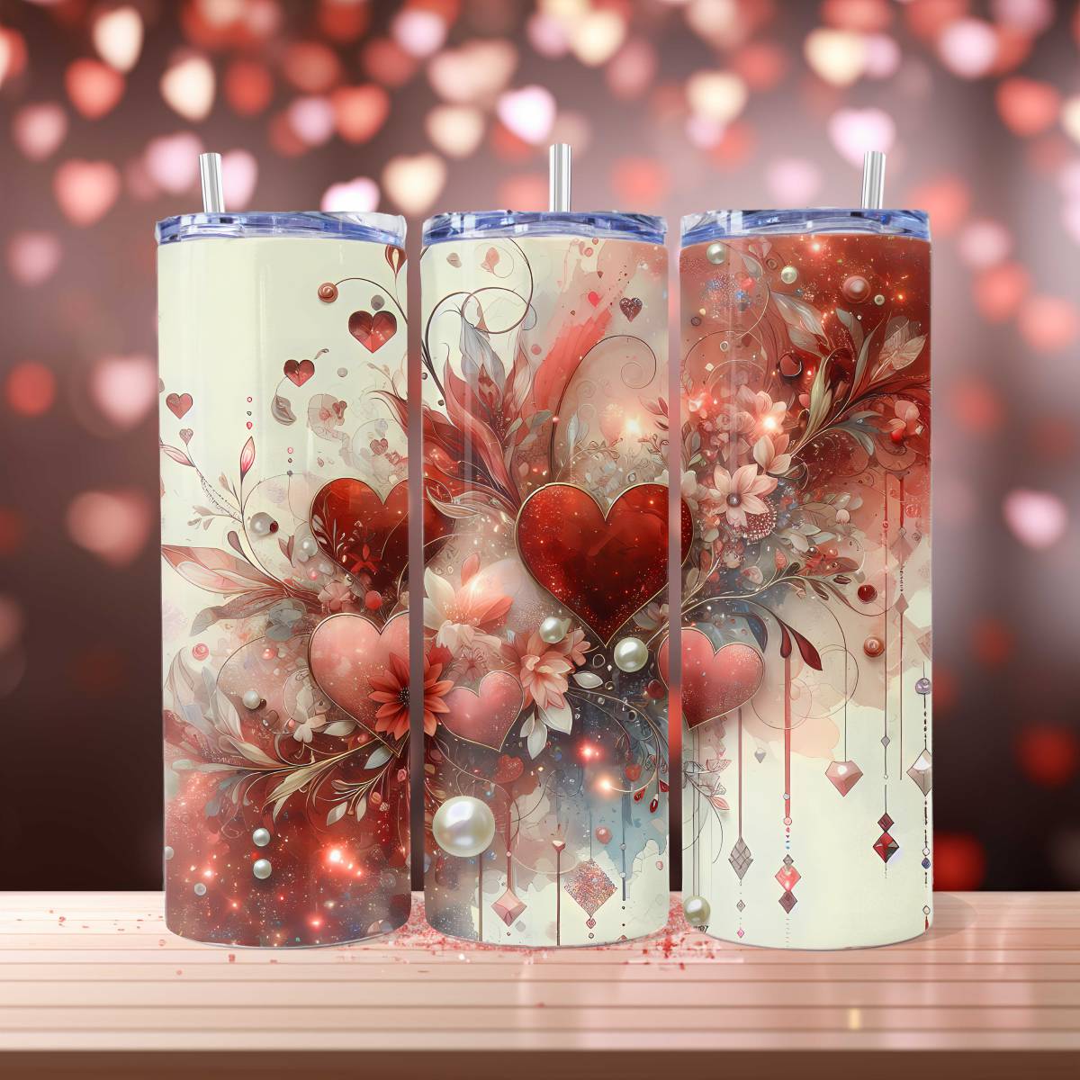 Hearts and Floral Valentine's Design