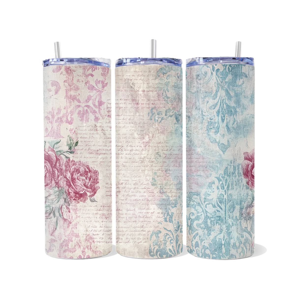Vintage Romantic Pattern Skinny Tumbler Collection