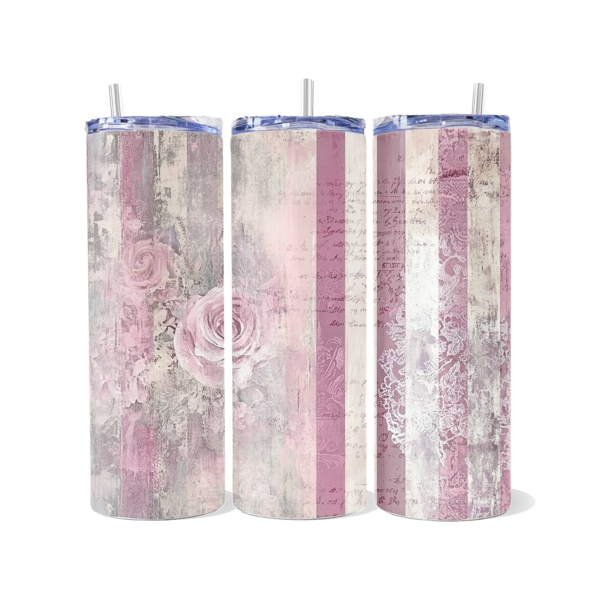 Vintage Romantic Pattern Skinny Tumbler Collection
