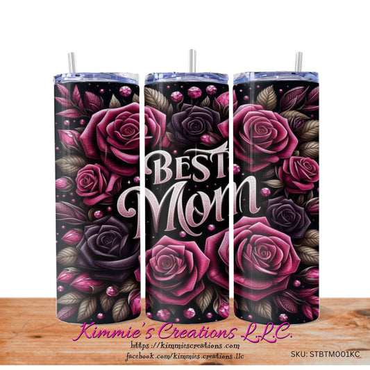 Surprise the Best Mom with this Stunning Rose-Adorned Tumbler! - skinny tumbler