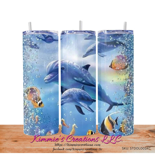 Sip with Dolphins! - a Skinny Tumbler - skinny tumbler