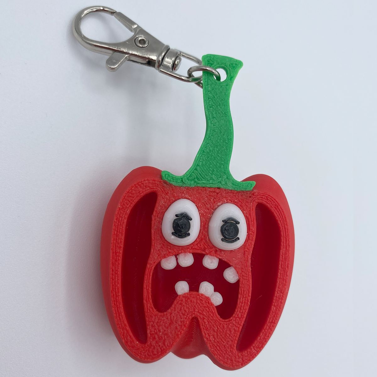 Screaming Bell Pepper Keychain or Zipper Pull
