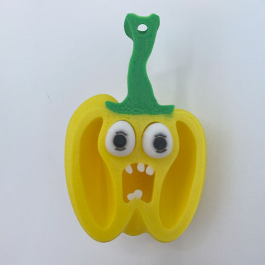 Screaming Bell Pepper Keychain or Zipper Pull