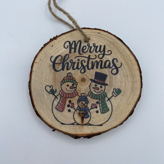 Christmas Themed Wood Bark Ornaments