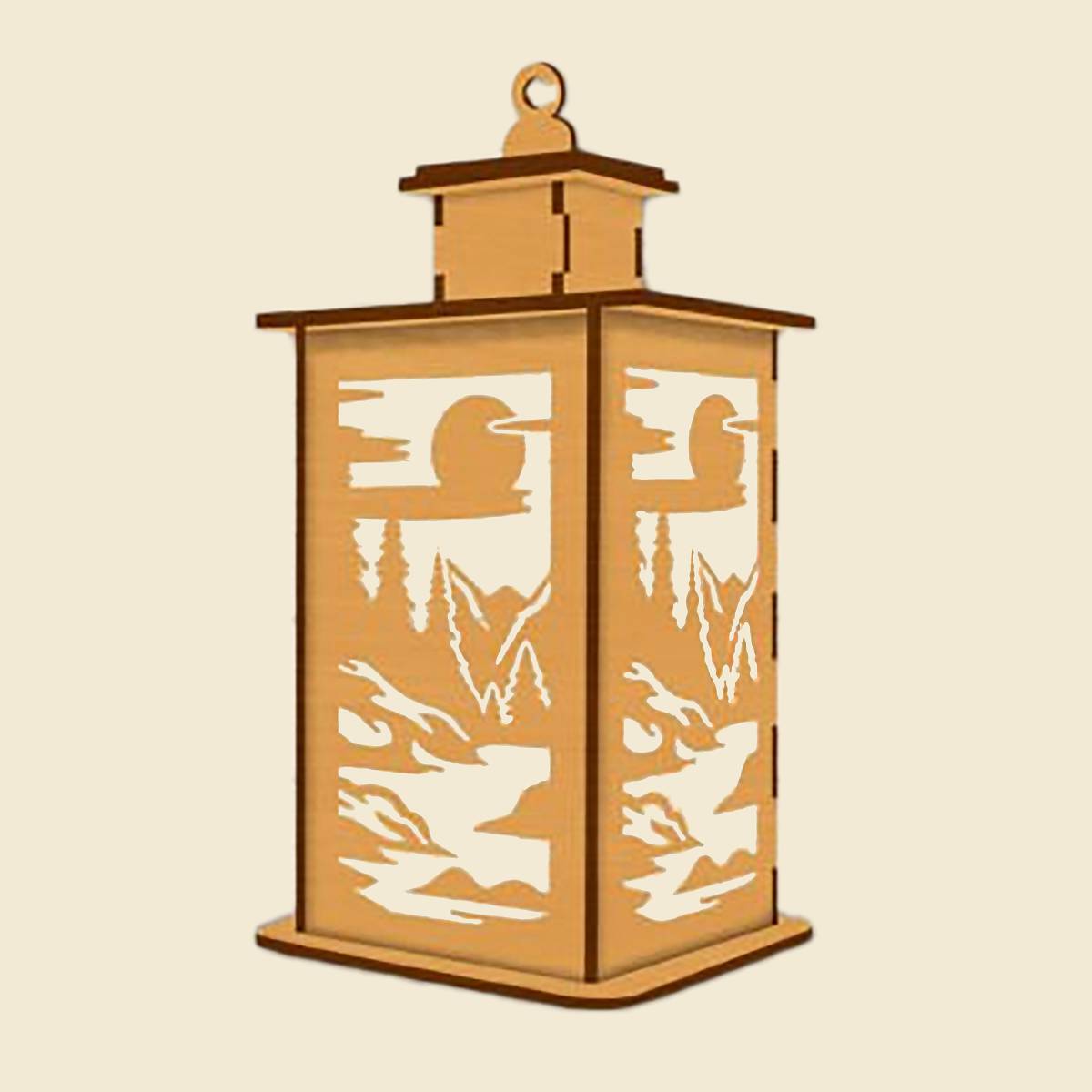 Sunset Mountain Lantern Cupola Design with a flameless candle and 6 design choices - 03 / Rosewood - decor