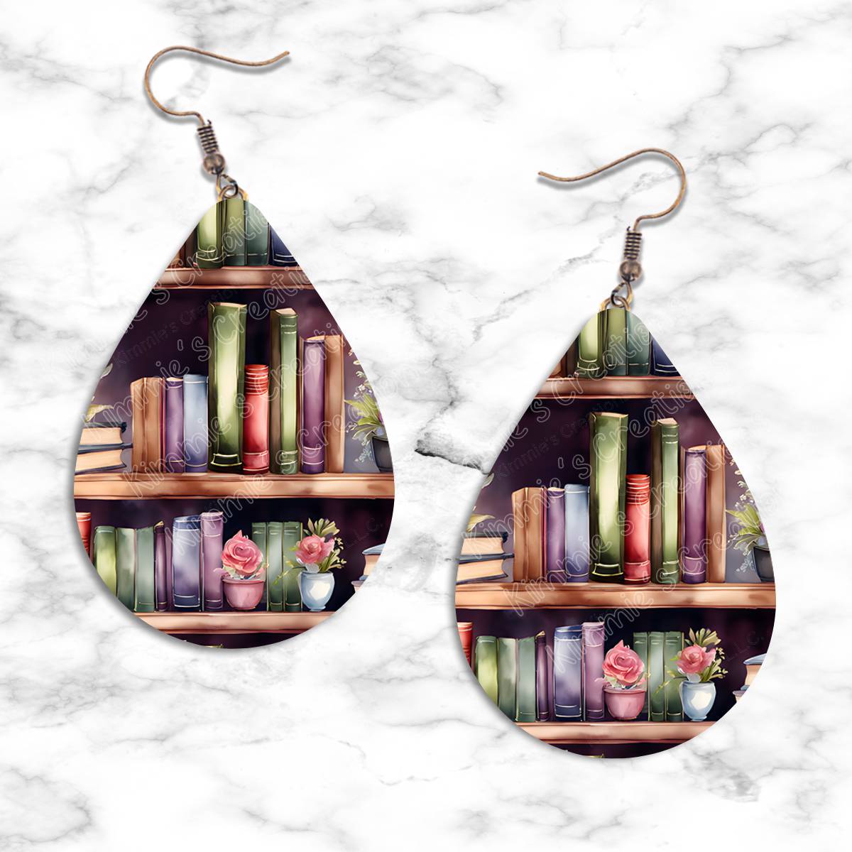 Bookshelves Teardrop Earring Collection