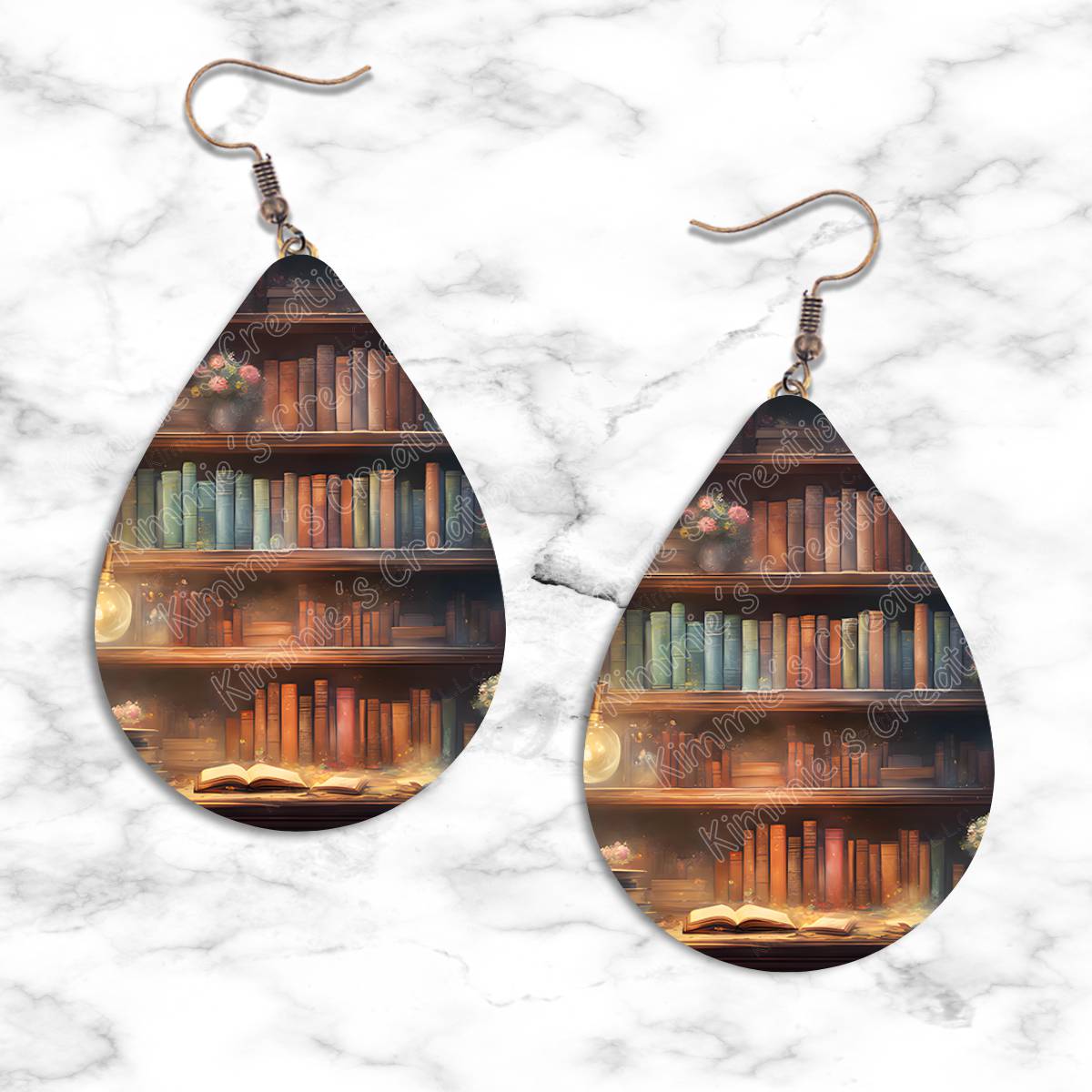 Bookshelves Teardrop Earring Collection