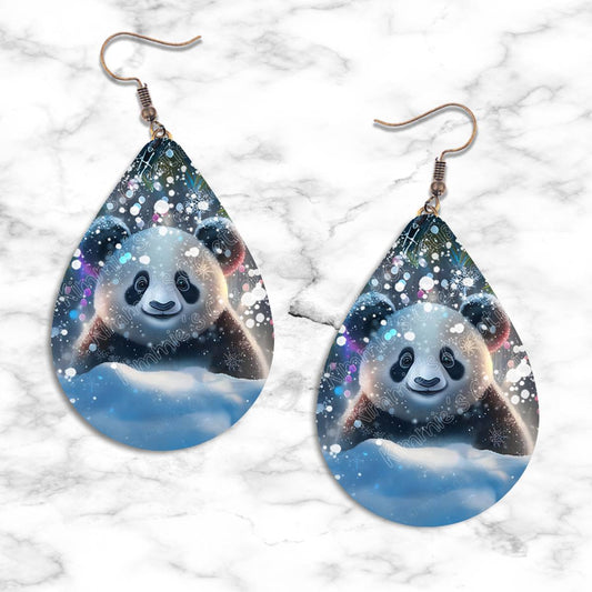 Panda Christmas Teardrop Earring Collection - 02 - jewelry