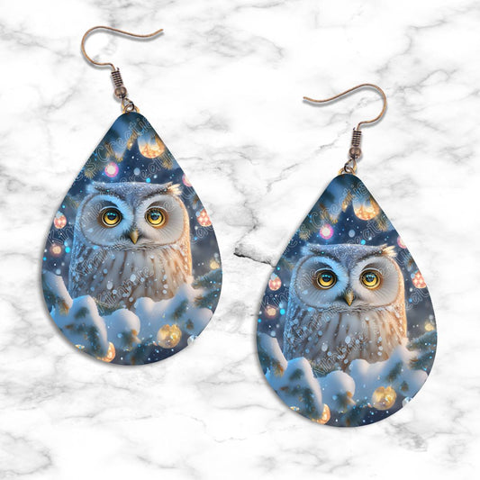 Owl Christmas Teardrop Earring Collection - 02 - jewelry