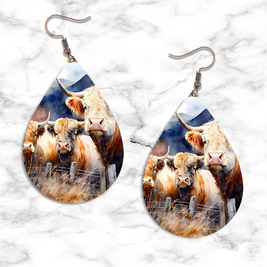 Cow Teardrop Earring Collection - 02 - jewelry