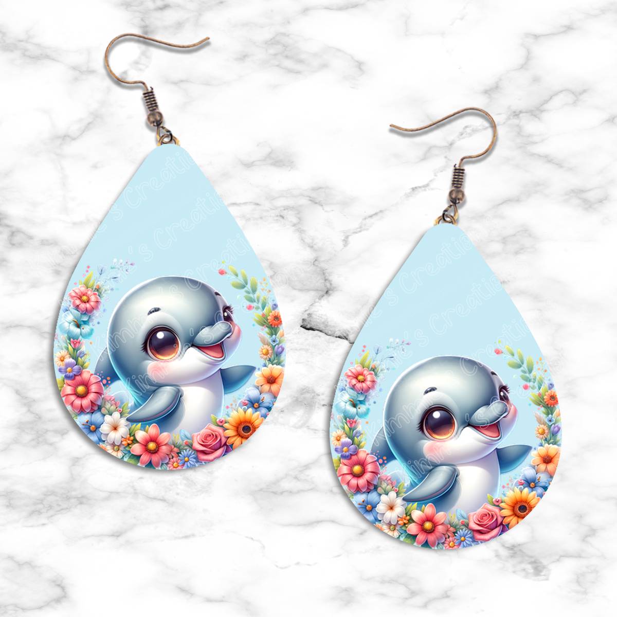 Dolphin Teardrop Earring Collection - 09 - jewelry