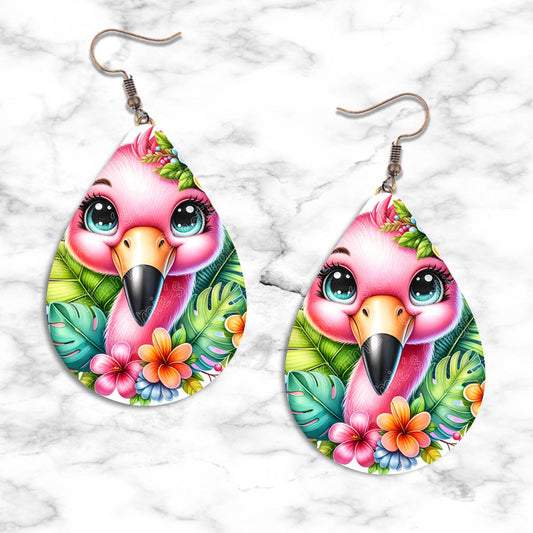 Cartoonish Flamingo Teardrop Earring Collection - 02 - jewelry
