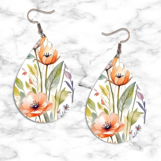 Spring Flowers Teardrop Earring Collection - 02 - jewelry