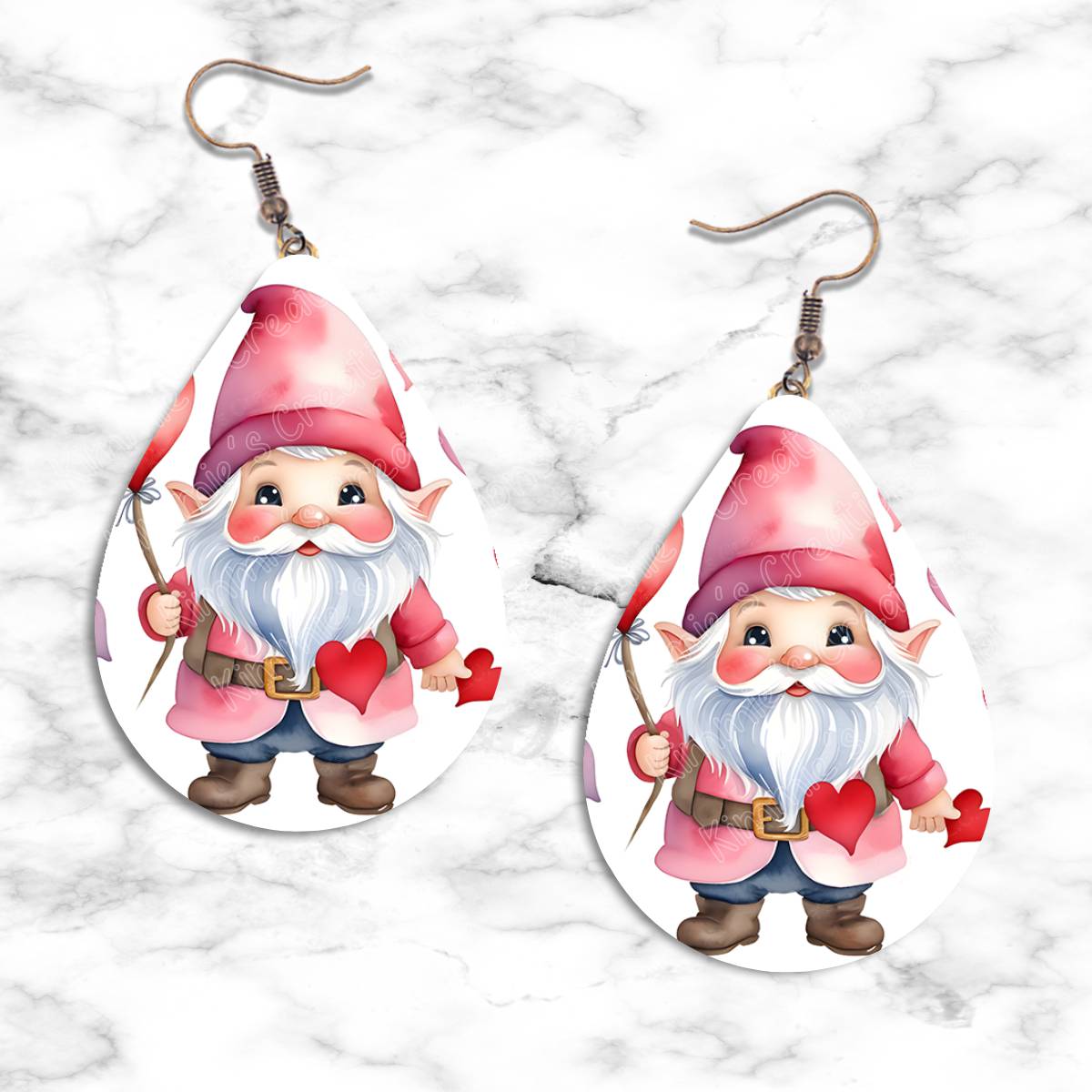 Gnome Valentines Teardrop Earring Collection